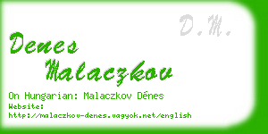 denes malaczkov business card